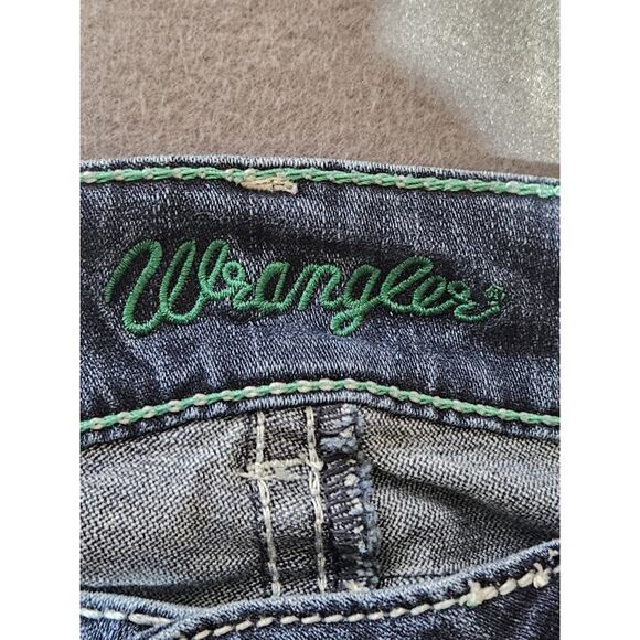 Wrangler Jeans Womens 5x32 Blue Boot Cut Western Cowgirl Rancher Rodeo Bedazzled - Picture 5 of 13